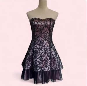 Whimsigoth black lace mini y2k dress